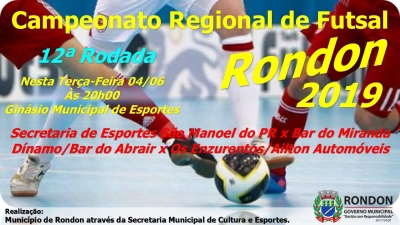 12ª Rodada do Campeonato Regional de Futsal