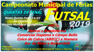 Quartas de Final Campeonato Municipal de Férias Futsal