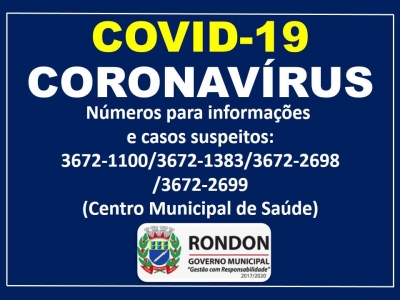 Números para informações e casos suspeitos Coronavírus