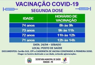 VACINAÇÃO COVID-19 - SEGUNDA DOSE