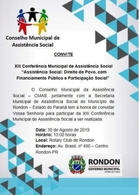 13ª Conferência Municipal De Assistência Social