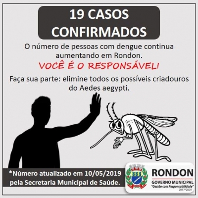 Alerta para Casos de Dengue que Continuam Aumentando em Rondon