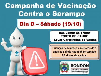 Dia D Vacinação Contra o Sarampo Ocorre Neste Sábado 19/10