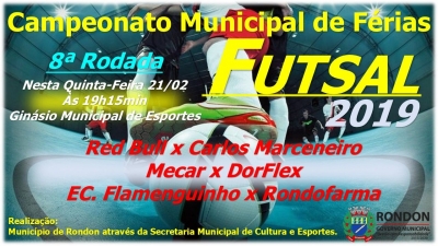8ª Rodada Campeonato Municipal de Férias Futsal
