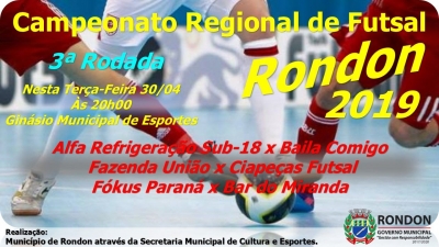 Terceira Rodada do Campeonato Regional de Futsal
