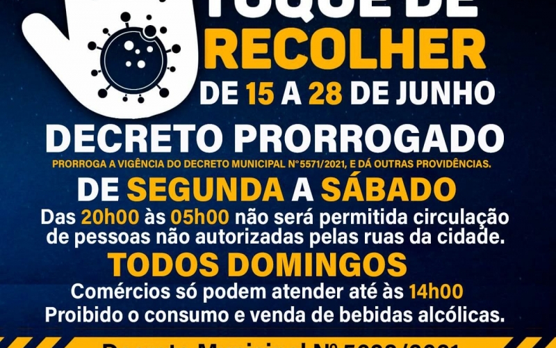 ATENÇÃO RONDON, PRORROGAÇÃO DO DECRETO MUNICIPAL!