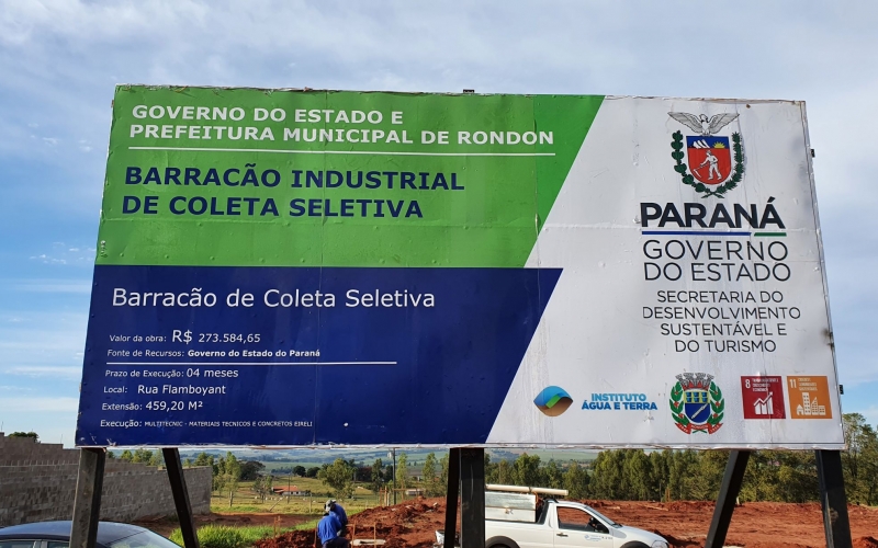 Município de Rondon constrói Barracão Industrial de Coleta Seletiva