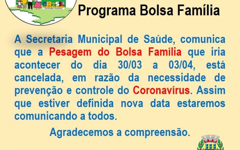 Comunicado Pesagem Bolsa Família